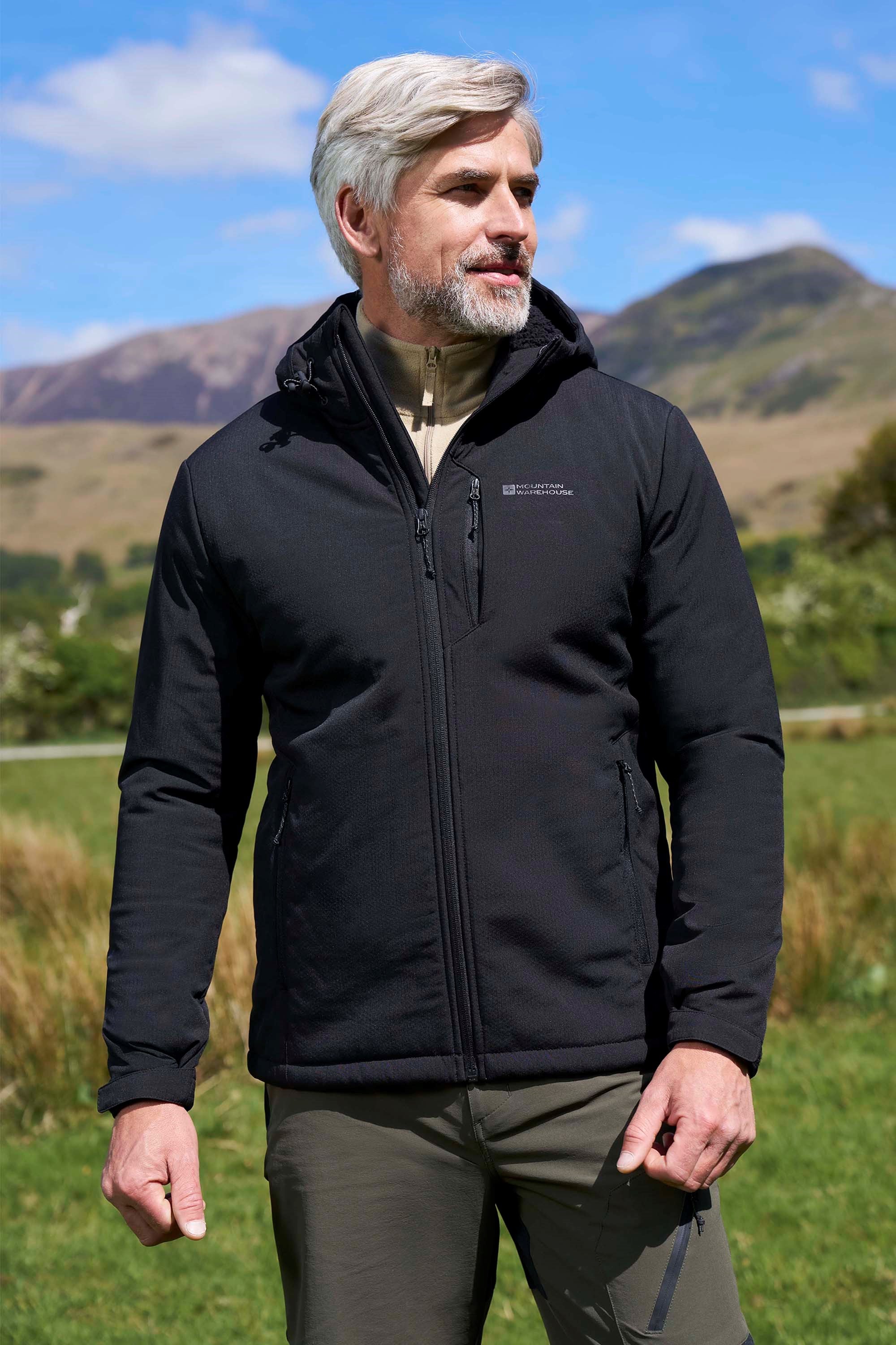 Charleston Fellgefütterte Herrenjacke - Schwarz