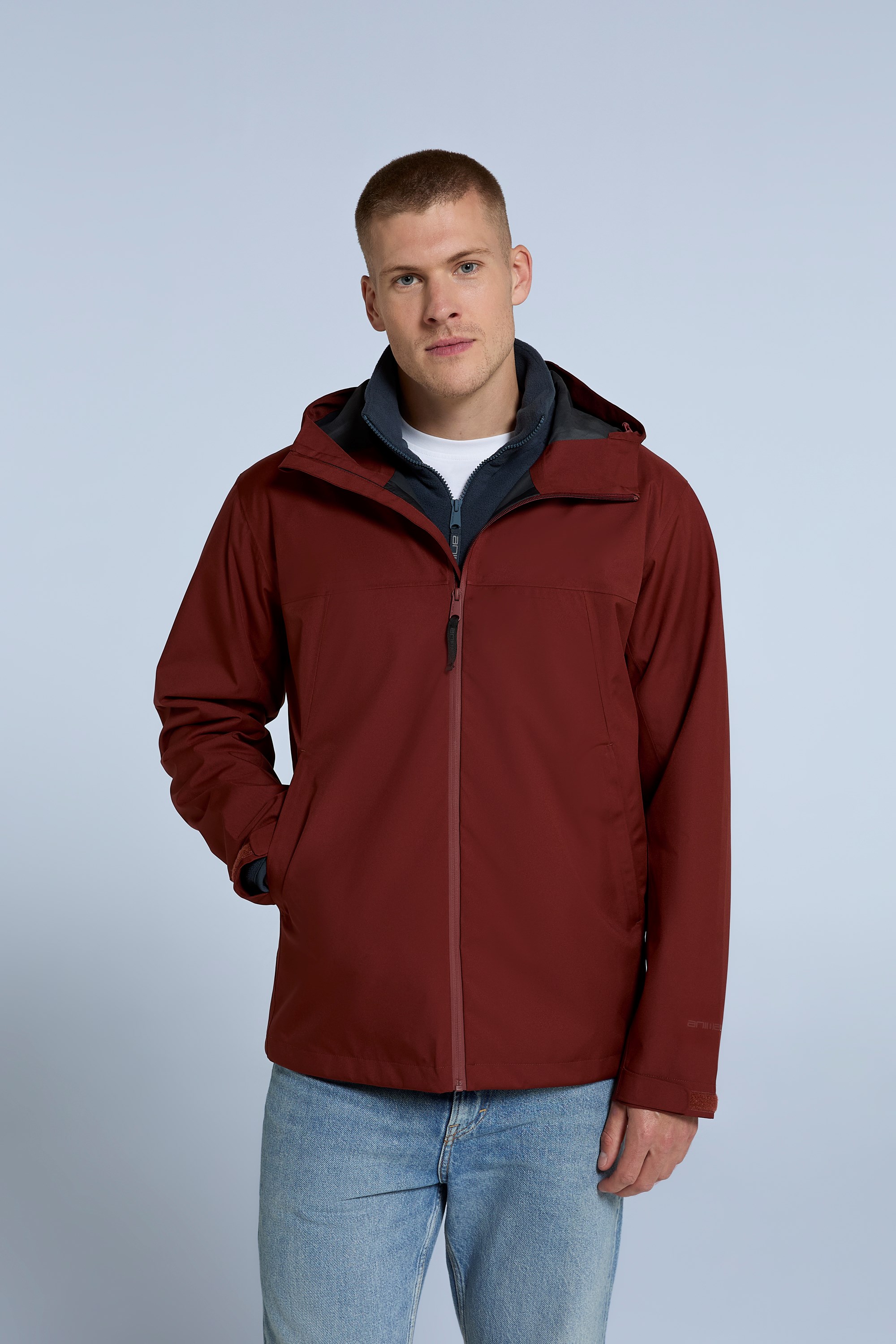 Elements Wasserdichte Herrenjacke 2,5 Lagen - Dunkel Rot