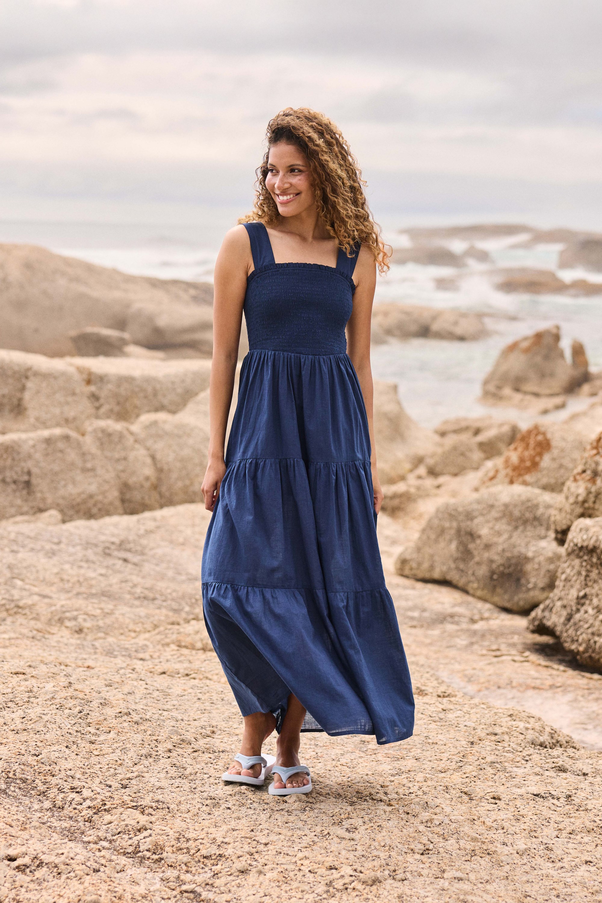 Mabel Damen Maxikleid - Marineblau