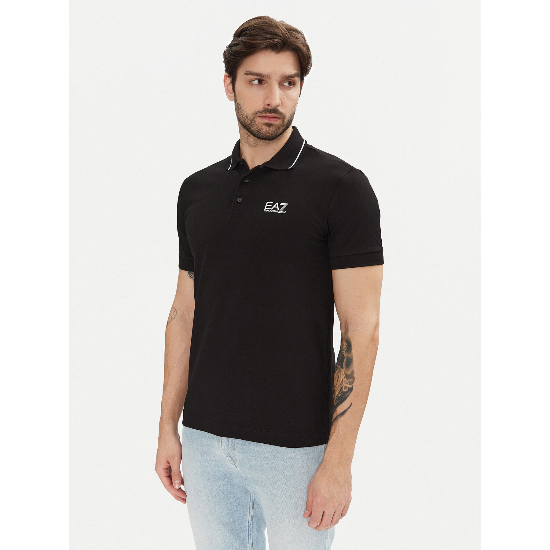EA7 Emporio Armani Poloshirt 8NPF16 PJVUZ 1200 Schwarz Slim Fit