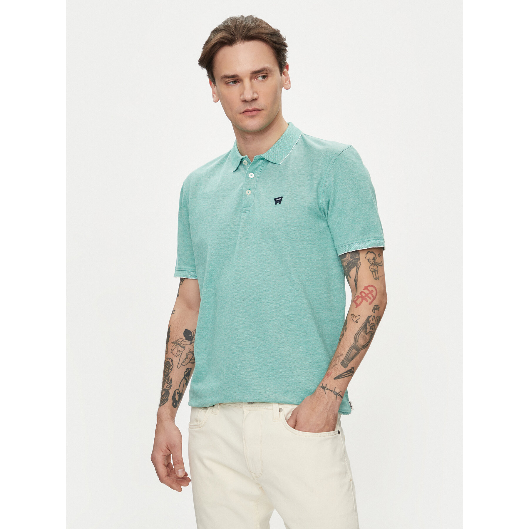 Wrangler Poloshirt Refined 112350393 Grün Regular Fit
