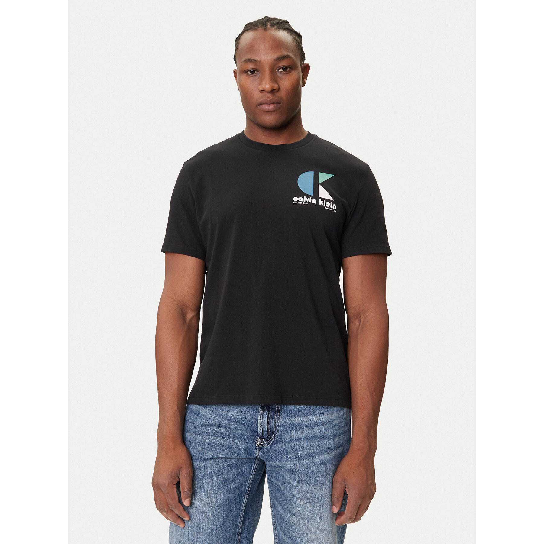 Calvin Klein Jeans T-Shirt Bauhaus Logo LV04RC827G Schwarz Regular Fit