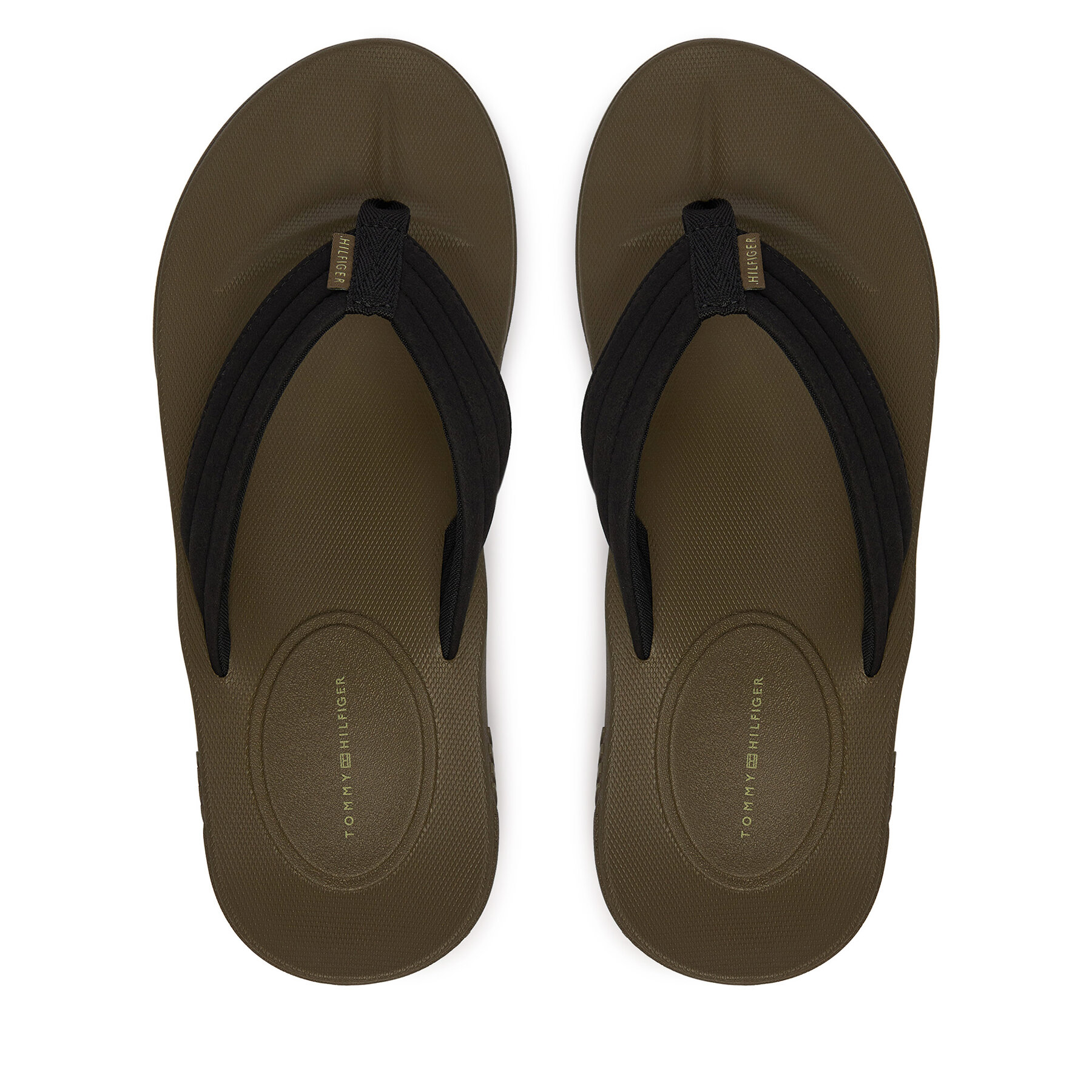 Zehentrenner Tommy Hilfiger Molded Hilfiger Lth Beach Sandal FM0FM05802 Schwarz