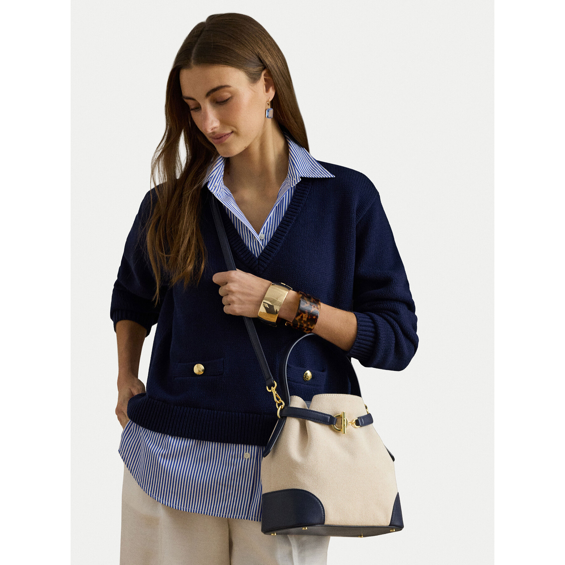 Handtasche LAUREN RALPH LAUREN 431P04294004 Beige