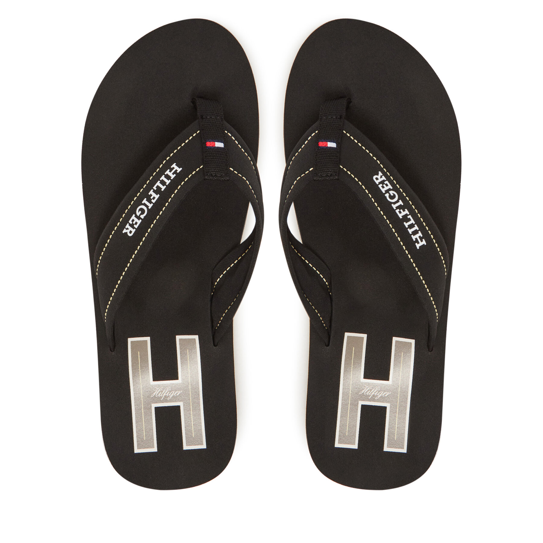Zehentrenner Tommy Hilfiger Hilfiger H Padded Beach Sandal FM0FM05536 Schwarz