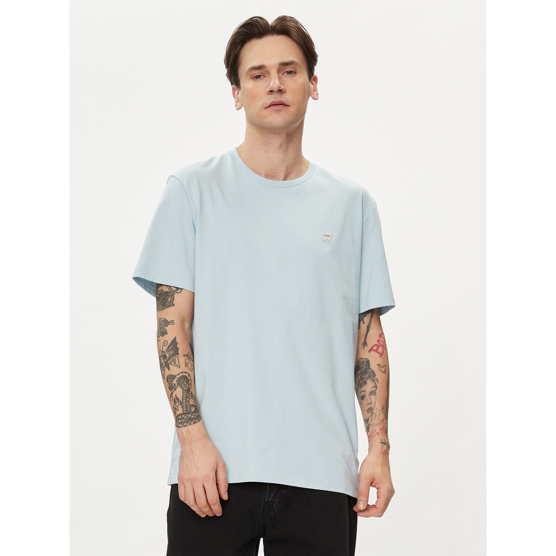 Wrangler T-Shirt Sign Off 112350436 Blau Regular Fit