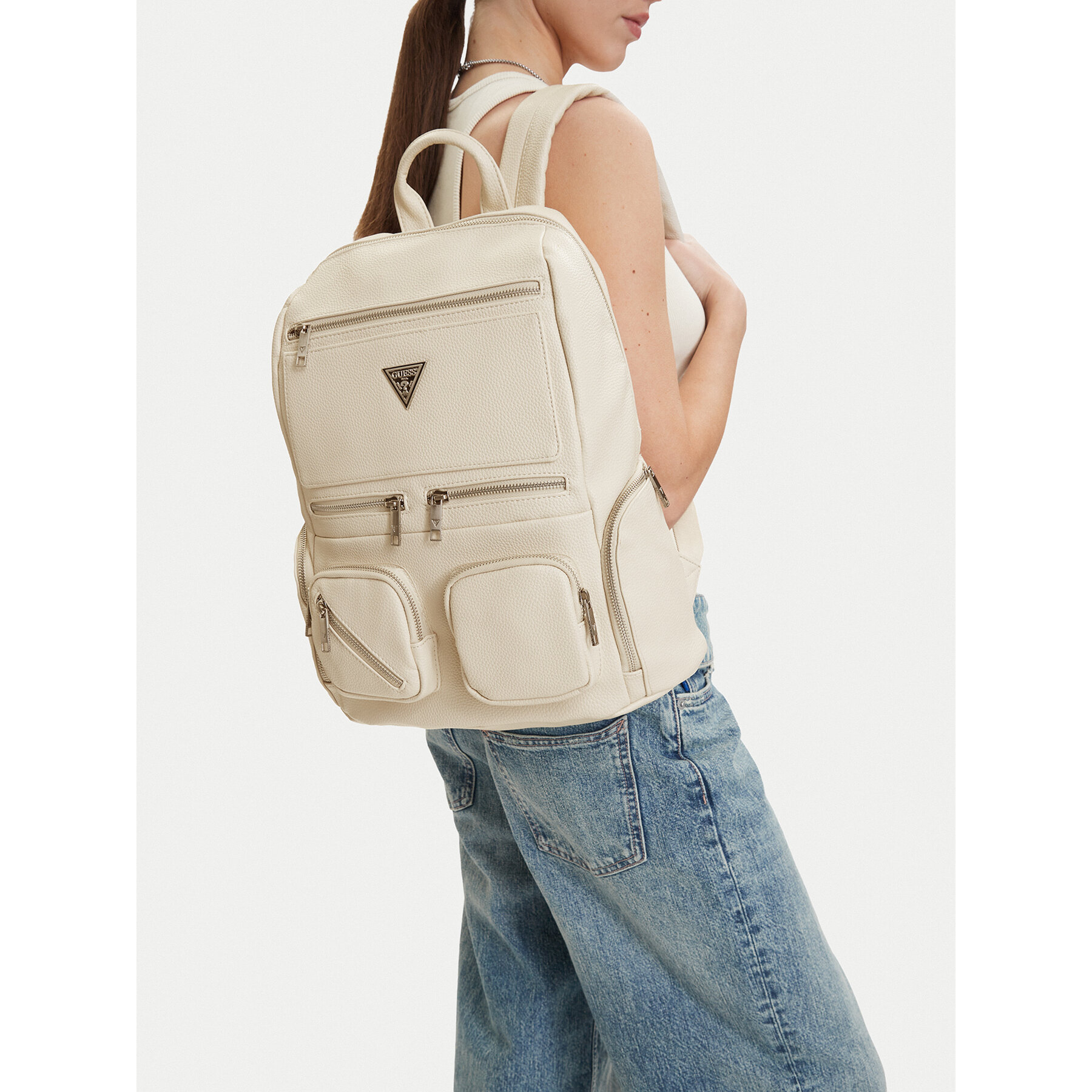 Rucksack Guess Jeans CWBEO-GUESS-B-006-09 Écru