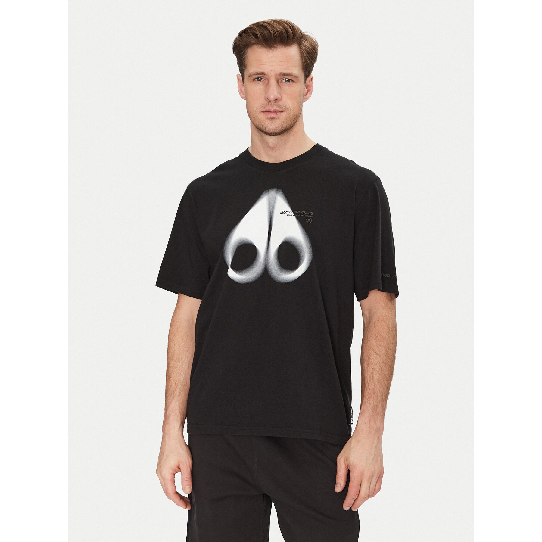 Moose Knuckles T-Shirt Maurice M15MT776 Schwarz Standard Fit