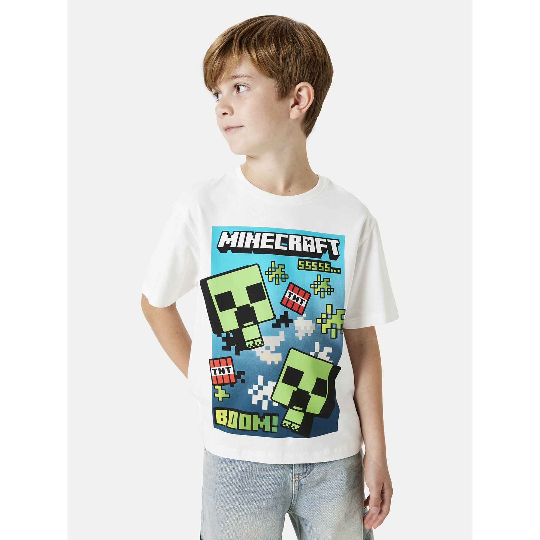 NAME IT T-Shirt Minecraft 13240871 Weiß Standard Fit