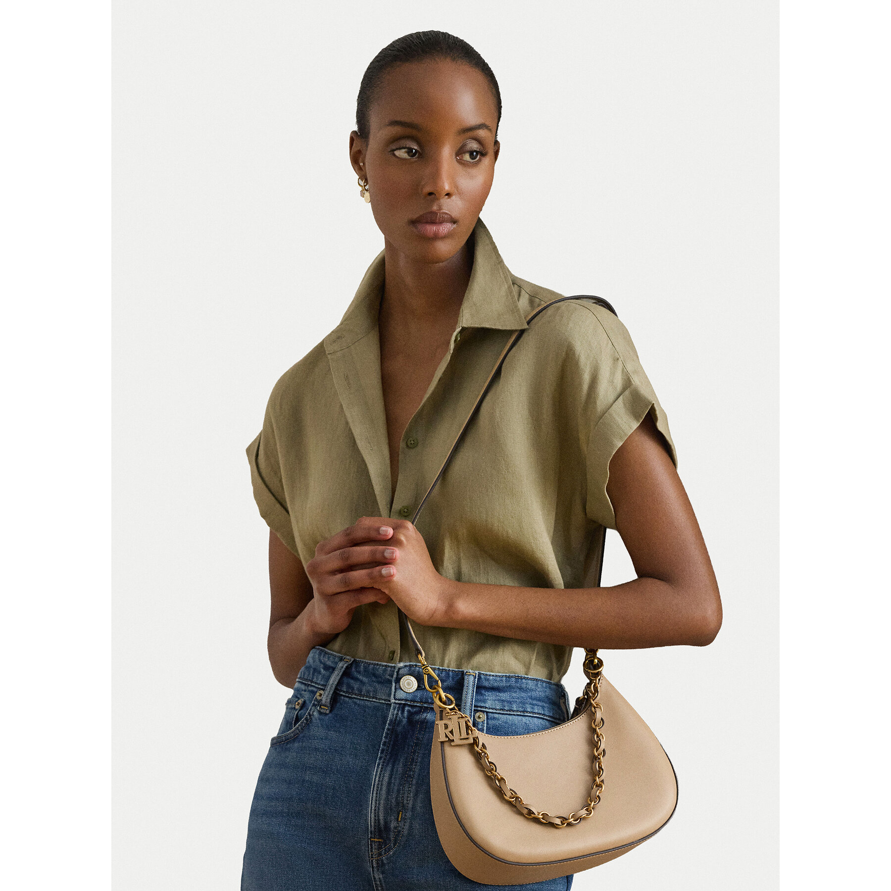 Handtasche LAUREN RALPH LAUREN 431P11747005 Beige