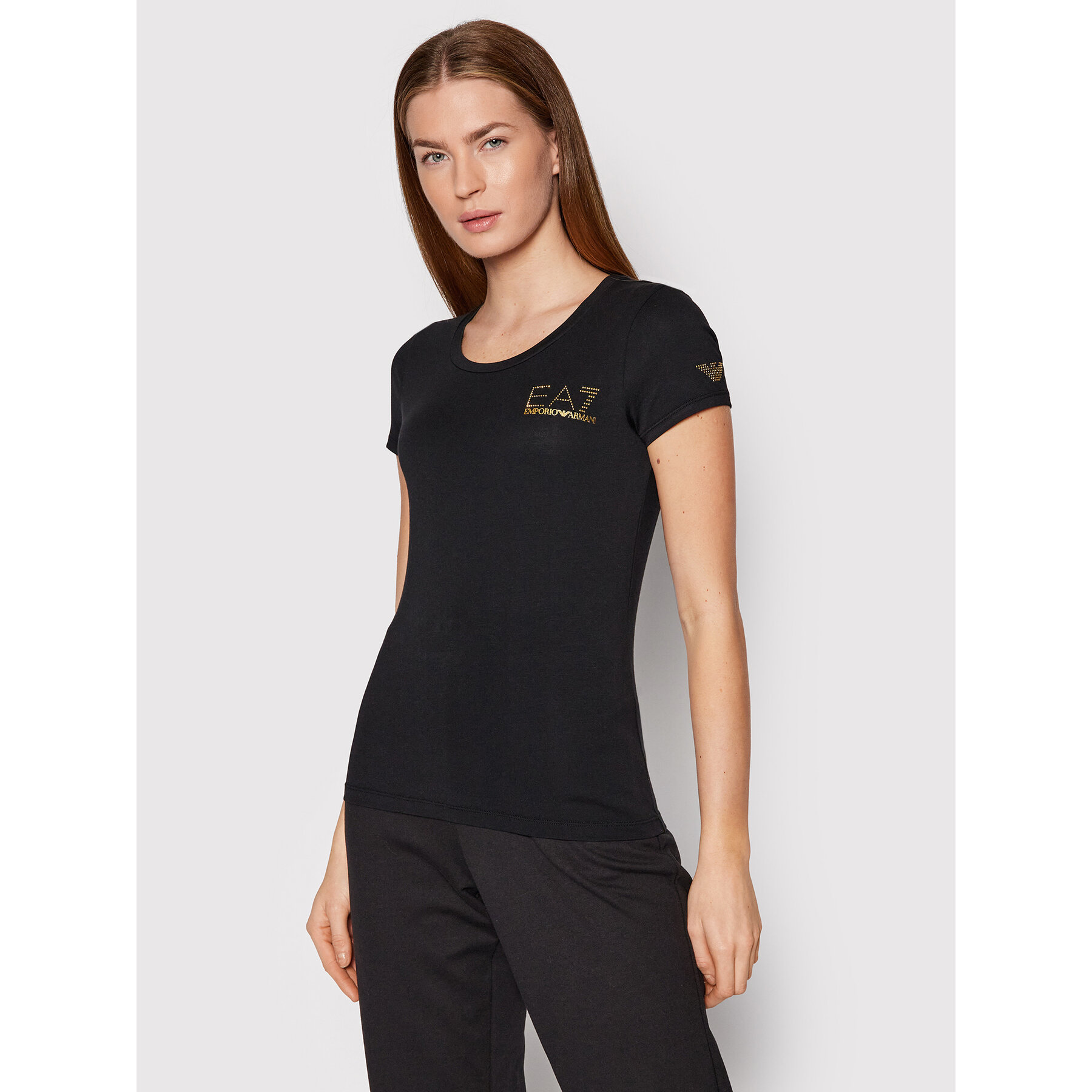 EA7 Emporio Armani T-Shirt 8NTT65 TJDQZ 1200 Schwarz Slim Fit