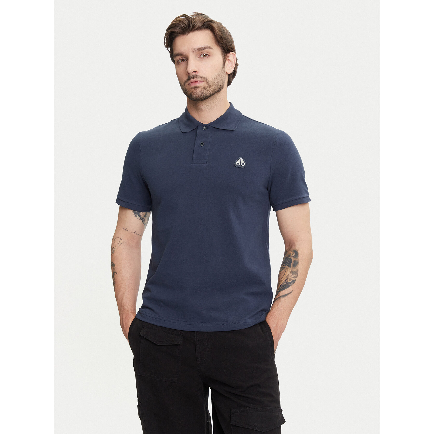 Moose Knuckles Poloshirt Everett M34MT712 Dunkelblau Slim Fit