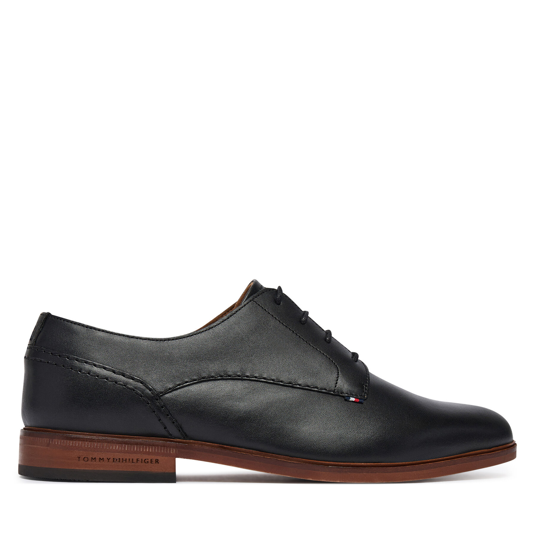 Halbschuhe Tommy Hilfiger Hilfiger Leather Dress Shoe FM0FM05777 Schwarz