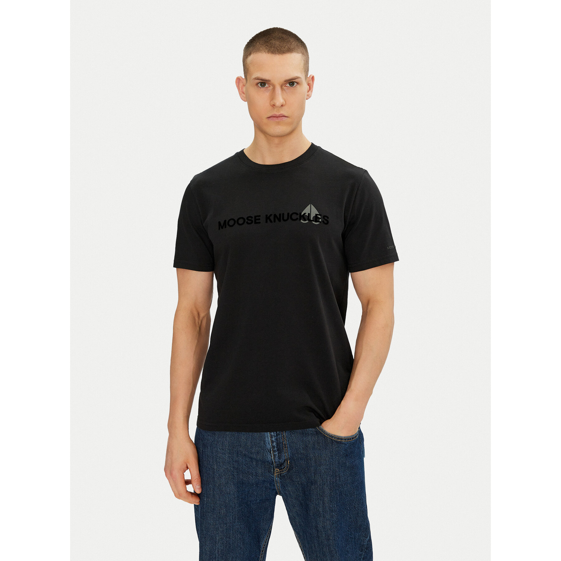 Moose Knuckles T-Shirt Conway M15MT760 Schwarz Regular Fit