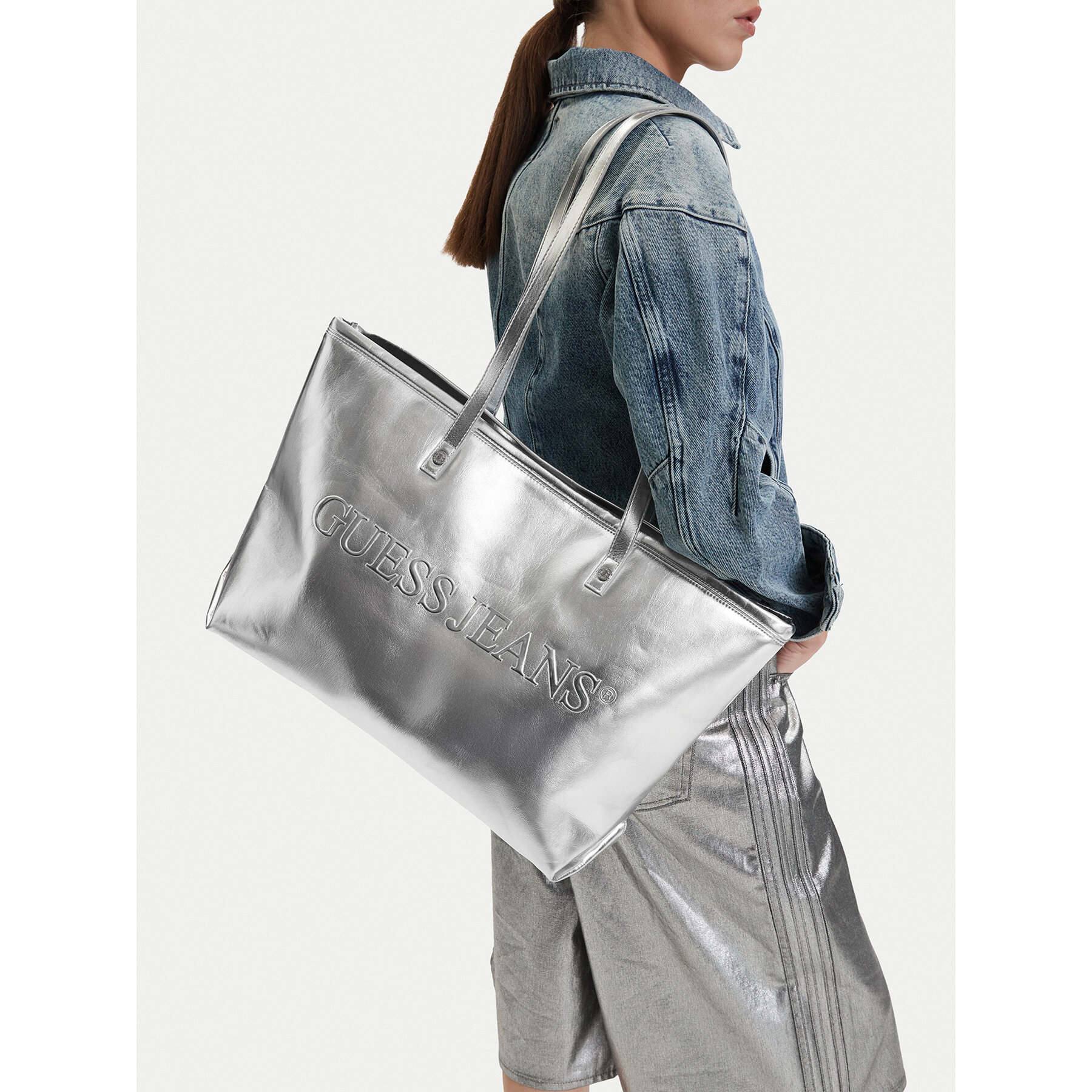 Handtasche Guess Jeans CWBEO-GUESS-B-015-09 Silberfarben