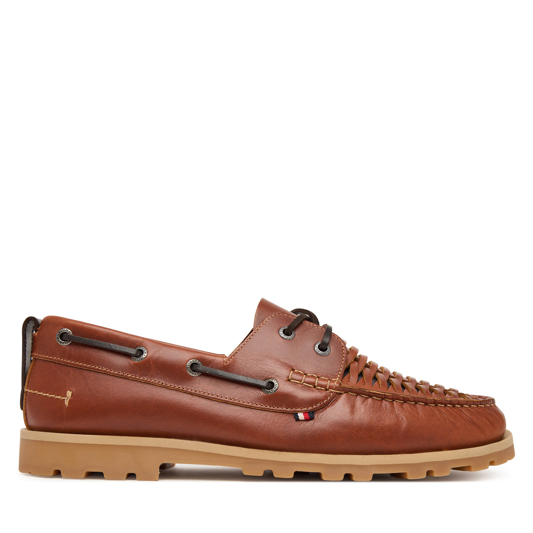 Halbschuhe Tommy Hilfiger Hilfiger Braided Lth Boat Shoe FM0FM05892 Braun