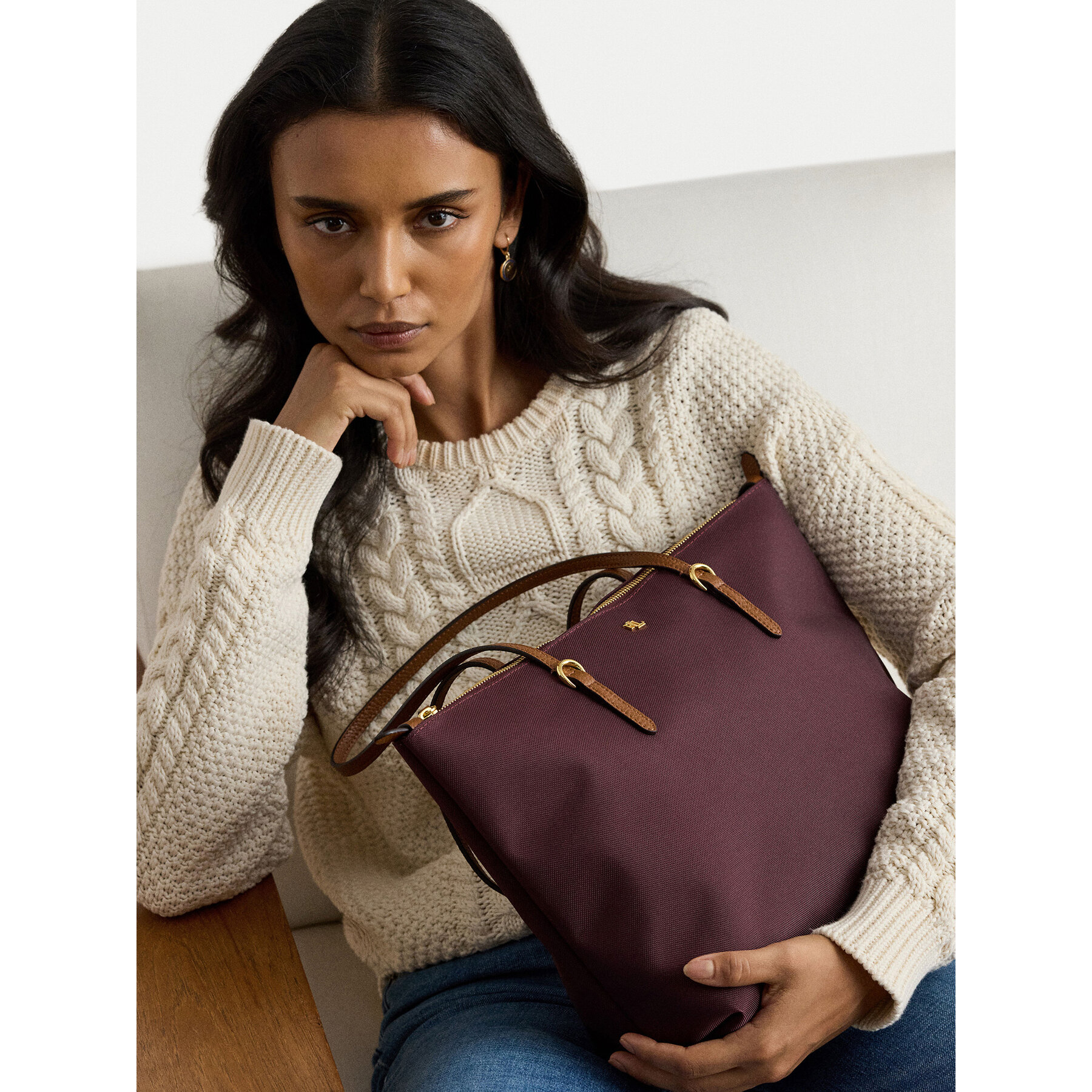 Handtasche LAUREN RALPH LAUREN 431916737045 Dunkelrot