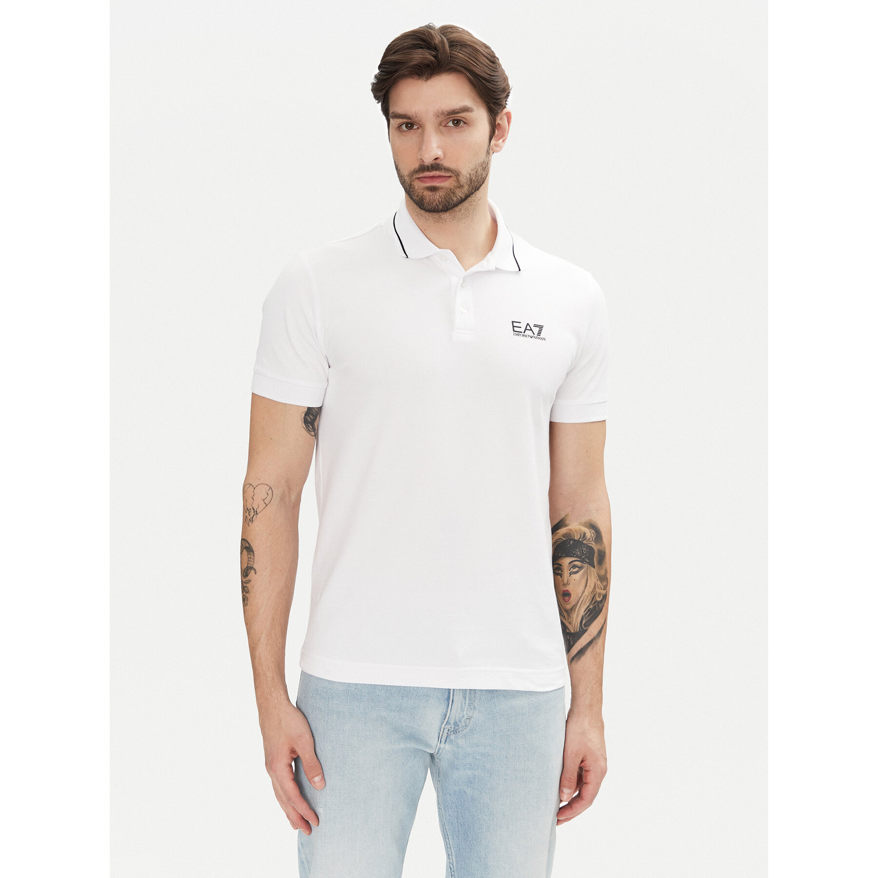 EA7 Emporio Armani Poloshirt 8NPF16 PJVUZ 1100 Weiß Slim Fit
