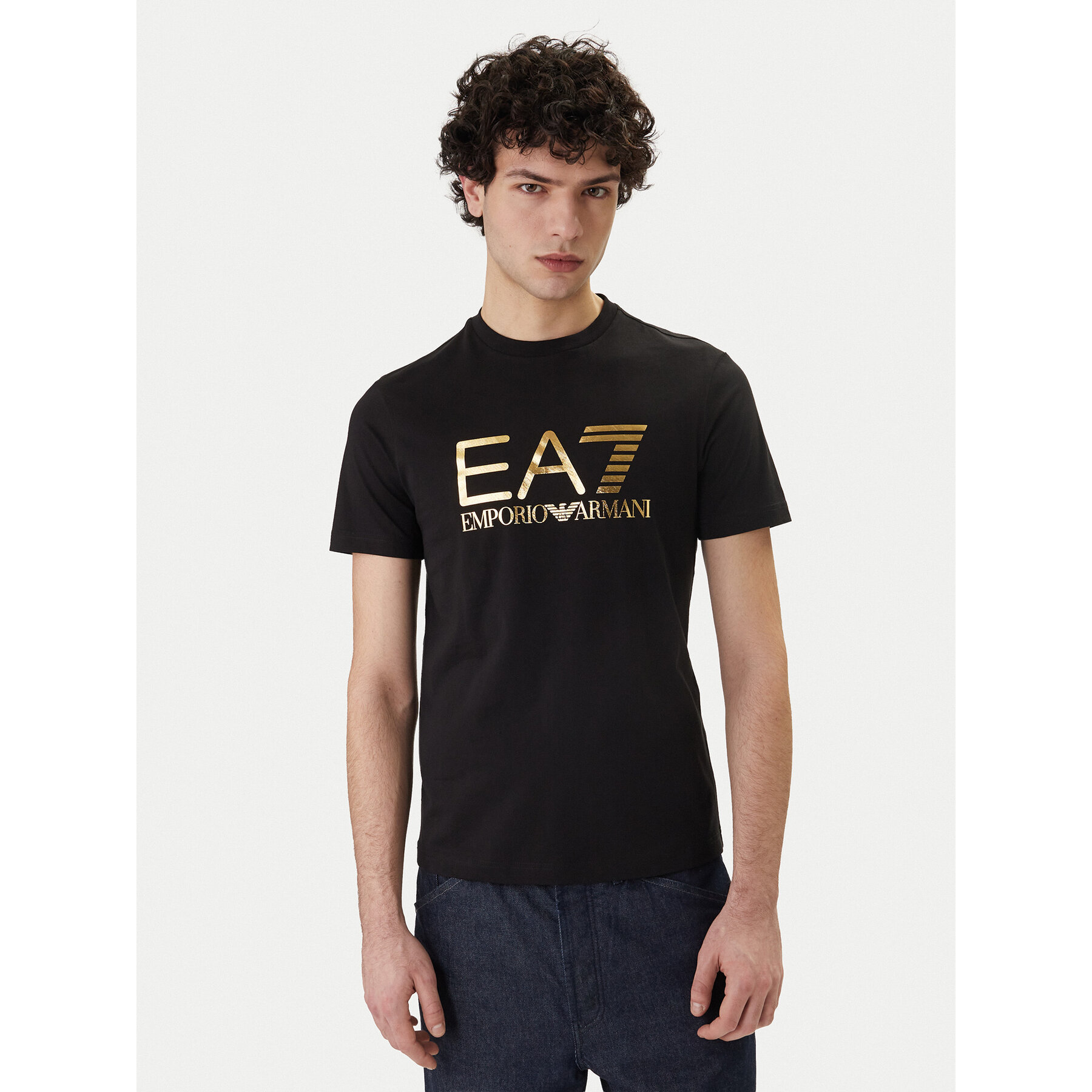 EA7 Emporio Armani T-Shirt 7M001412 AF22264 MC004 Schwarz Regular Fit