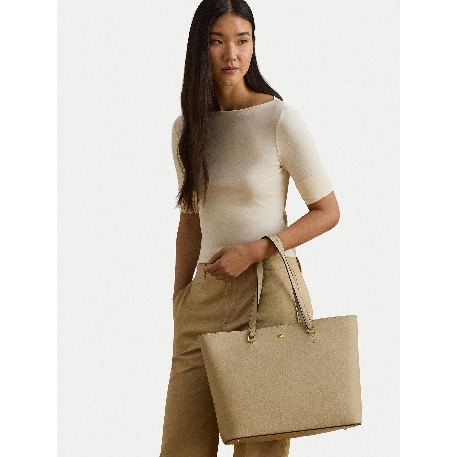 Handtasche LAUREN RALPH LAUREN 431911655015 Beige