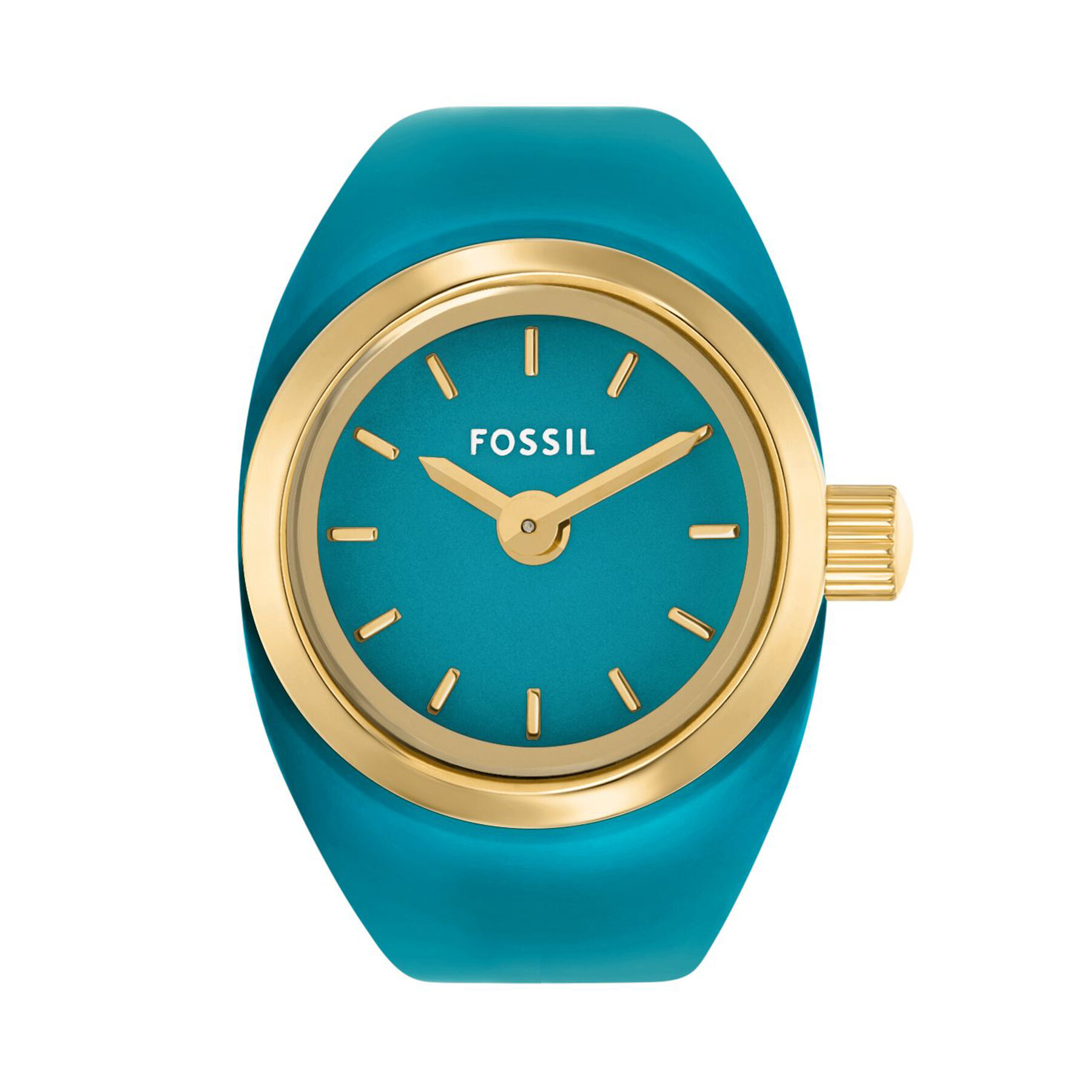 Uhr Fossil Watch Ring ES5415 Türkisfarben