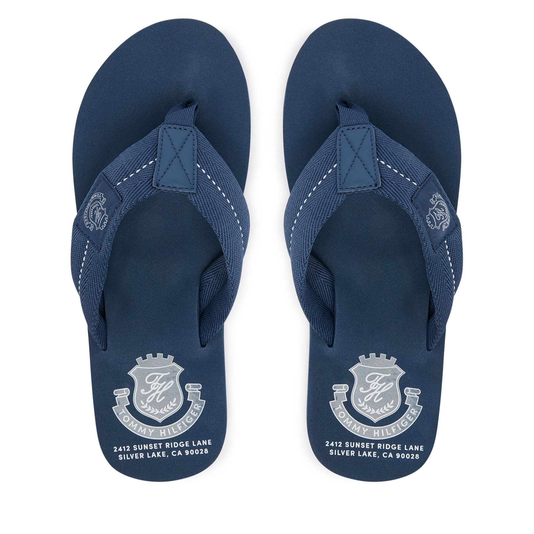 Zehentrenner Tommy Hilfiger Patch Hilfiger Beach Sandal FM0FM05804 Blau