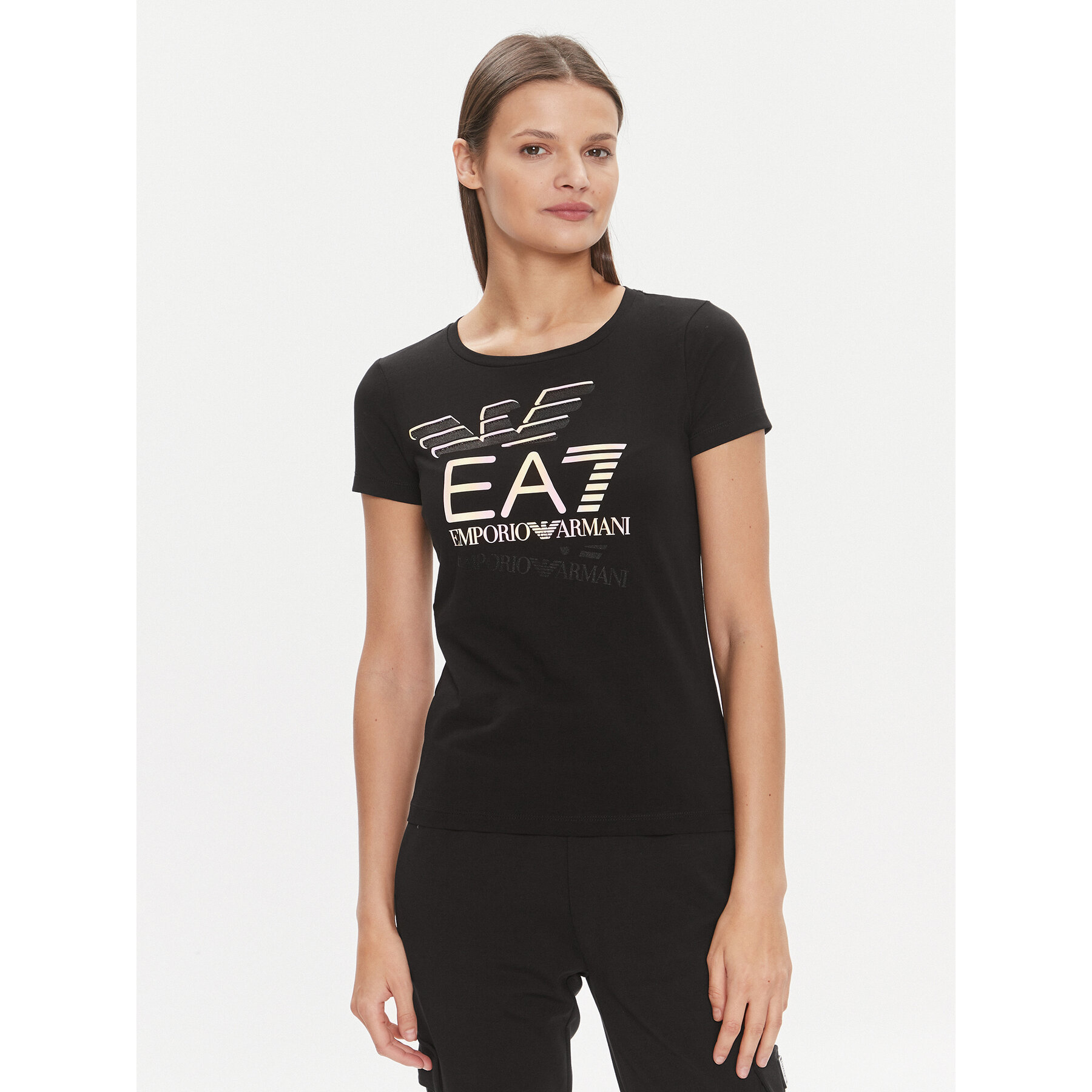 EA7 Emporio Armani T-Shirt 3DTT30 TJFKZ 1200 Schwarz Slim Fit