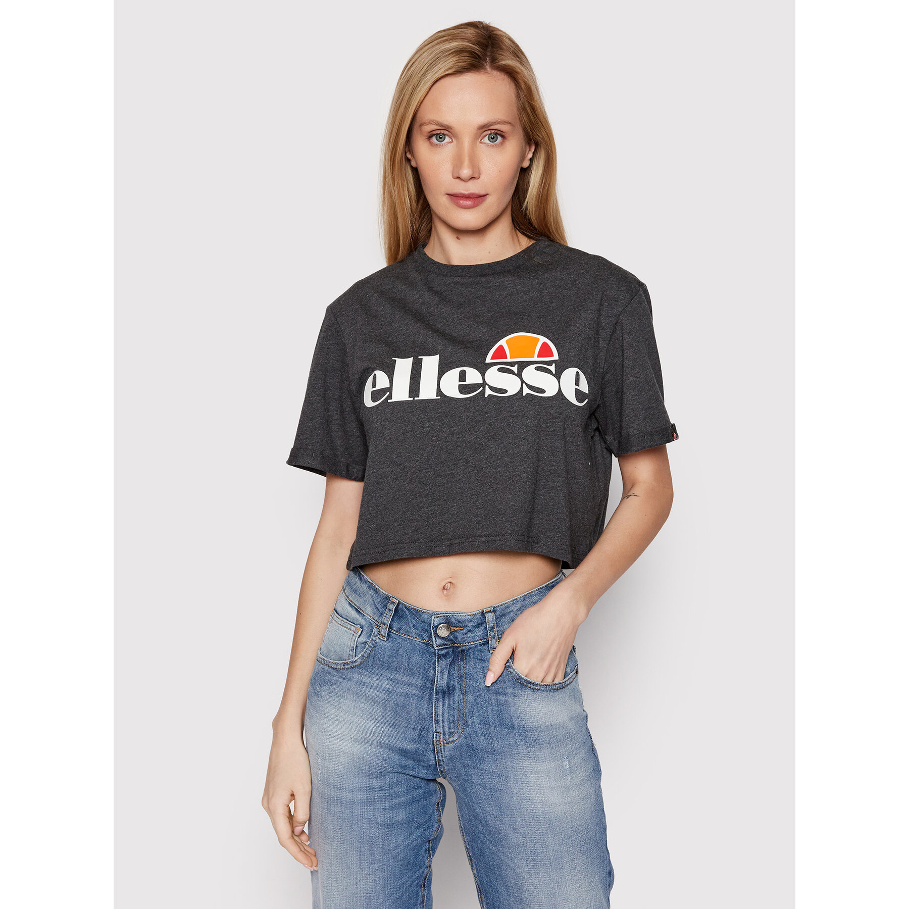 Ellesse T-Shirt Alberta SGS04484 Grau Cropped Fit