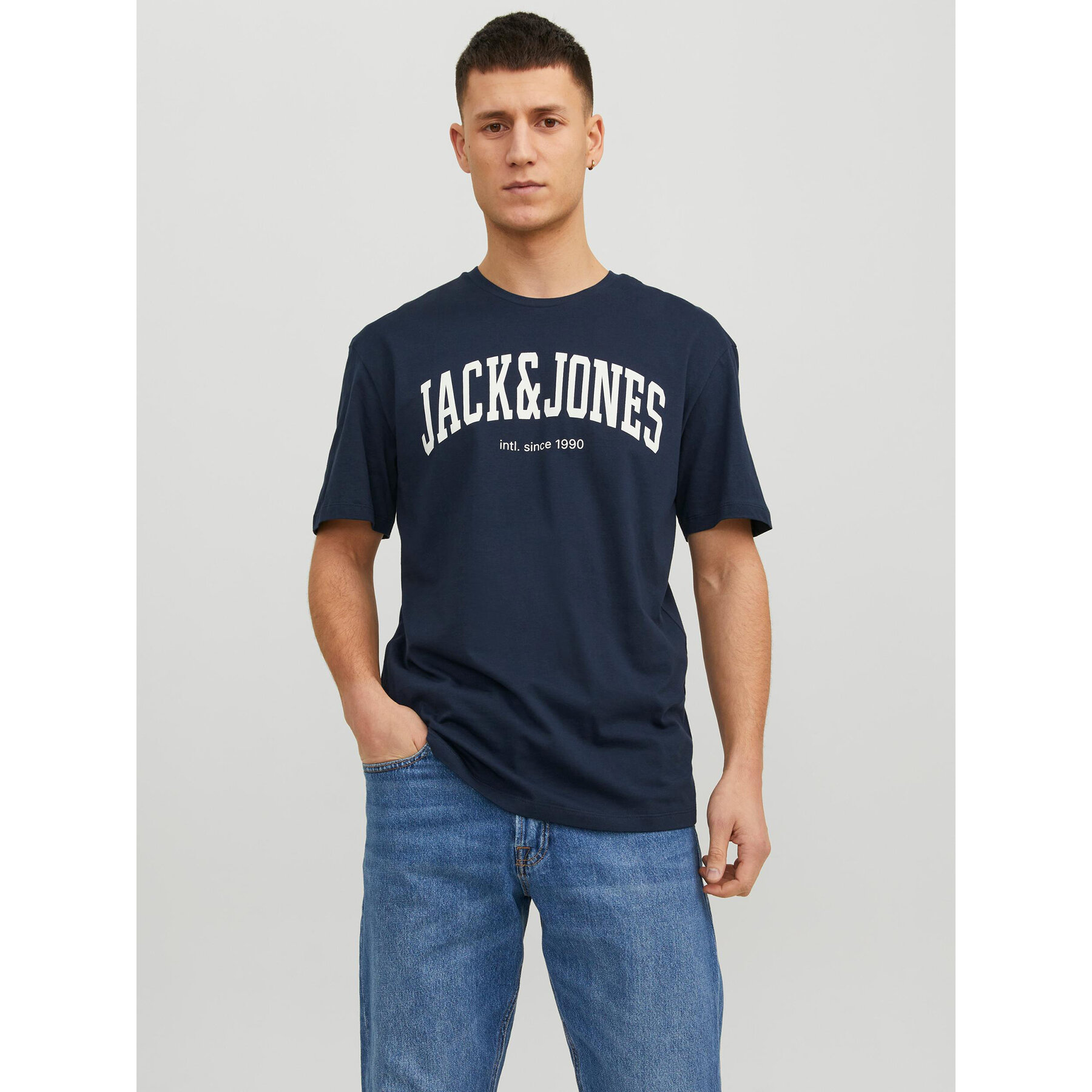 Jack & Jones T-Shirt Josh 12236514 Dunkelblau Relaxed Fit