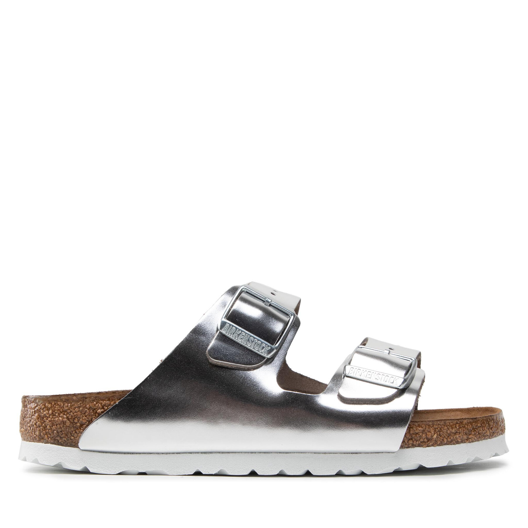 Pantoletten Birkenstock Arizona Metallic 1005961 Silberfarben