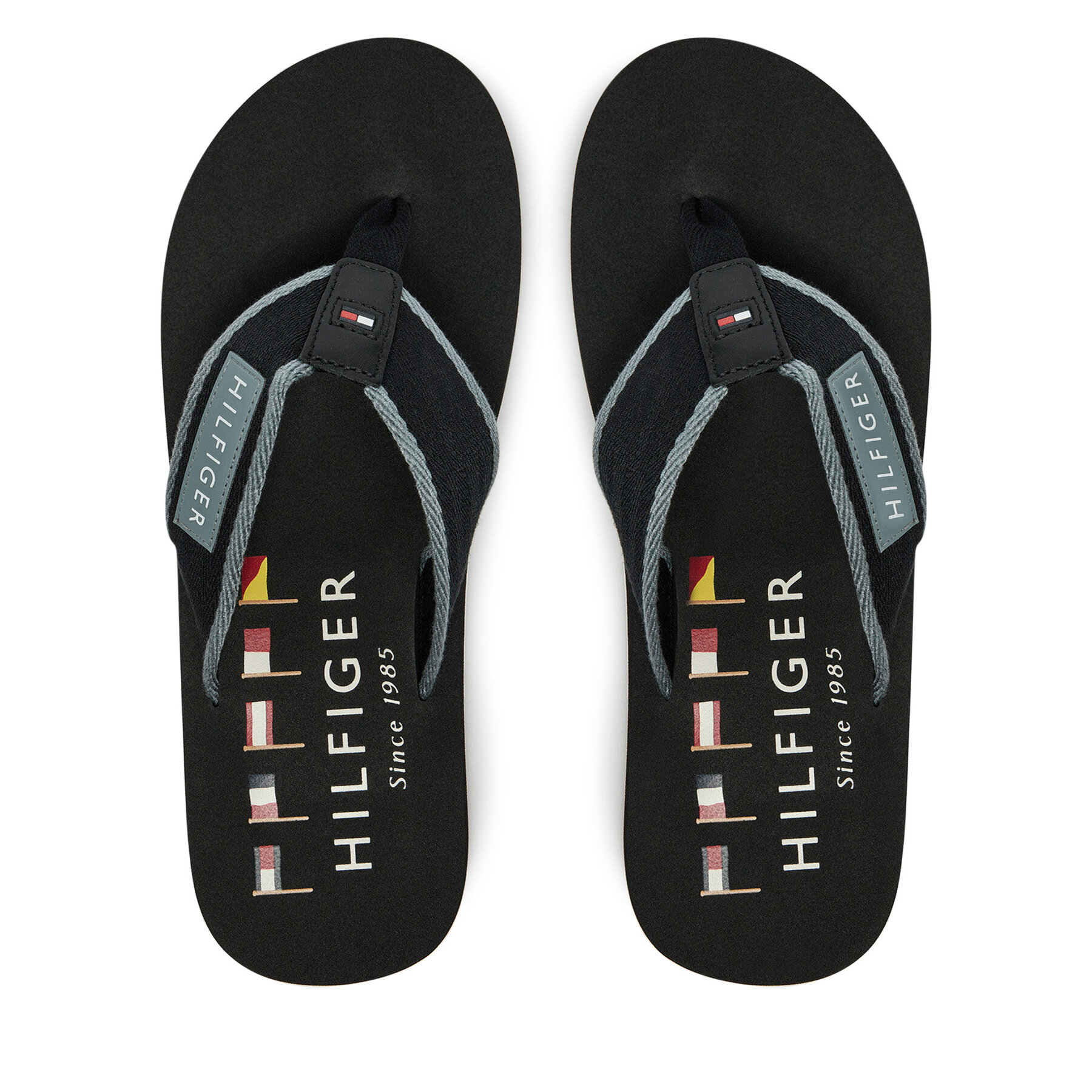Zehentrenner Tommy Hilfiger Patch Hilfiger Beach Sandal FM0FM05435 Schwarz