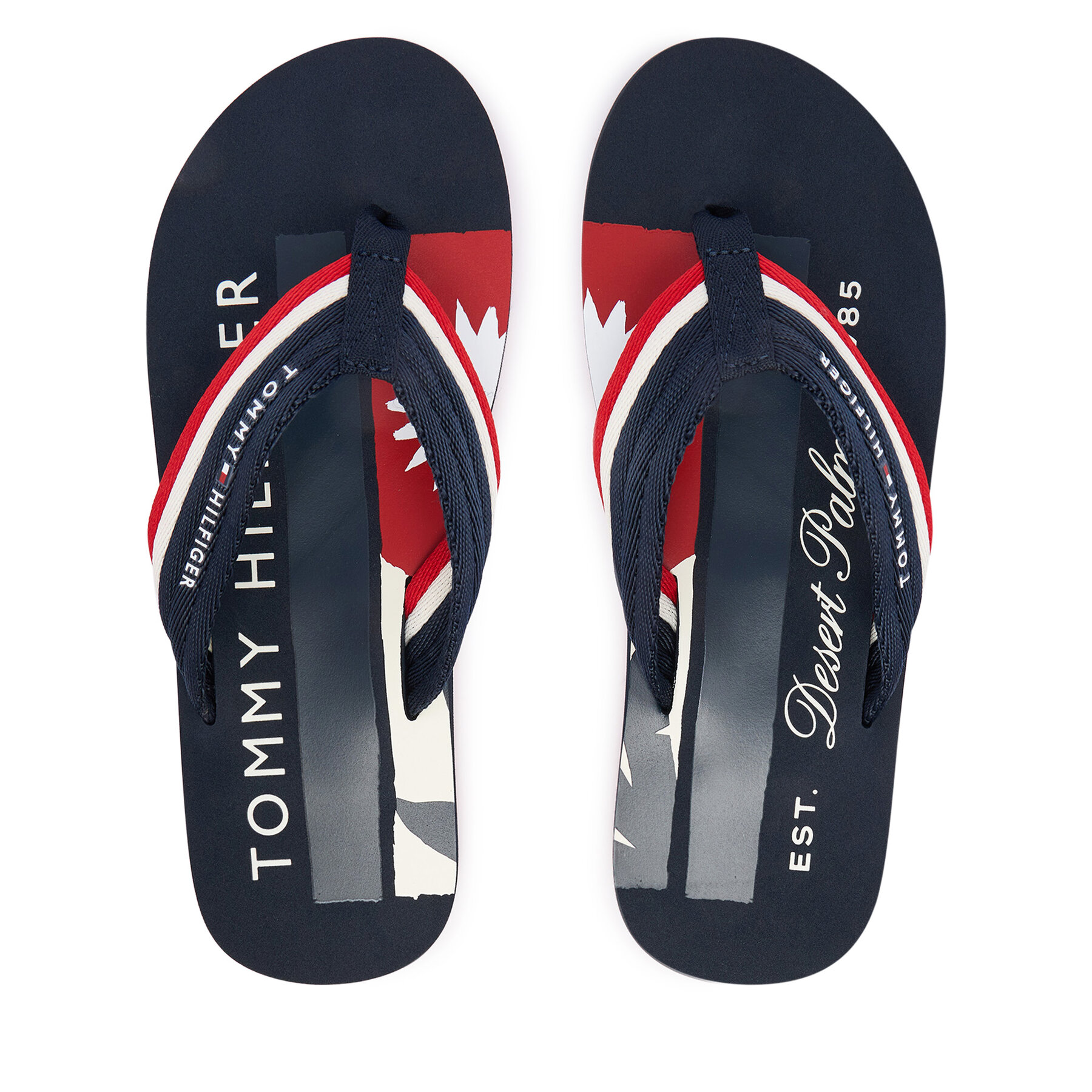 Zehentrenner Tommy Hilfiger Patch Hilfiger Beach Sandal FM0FM05903 Dunkelblau