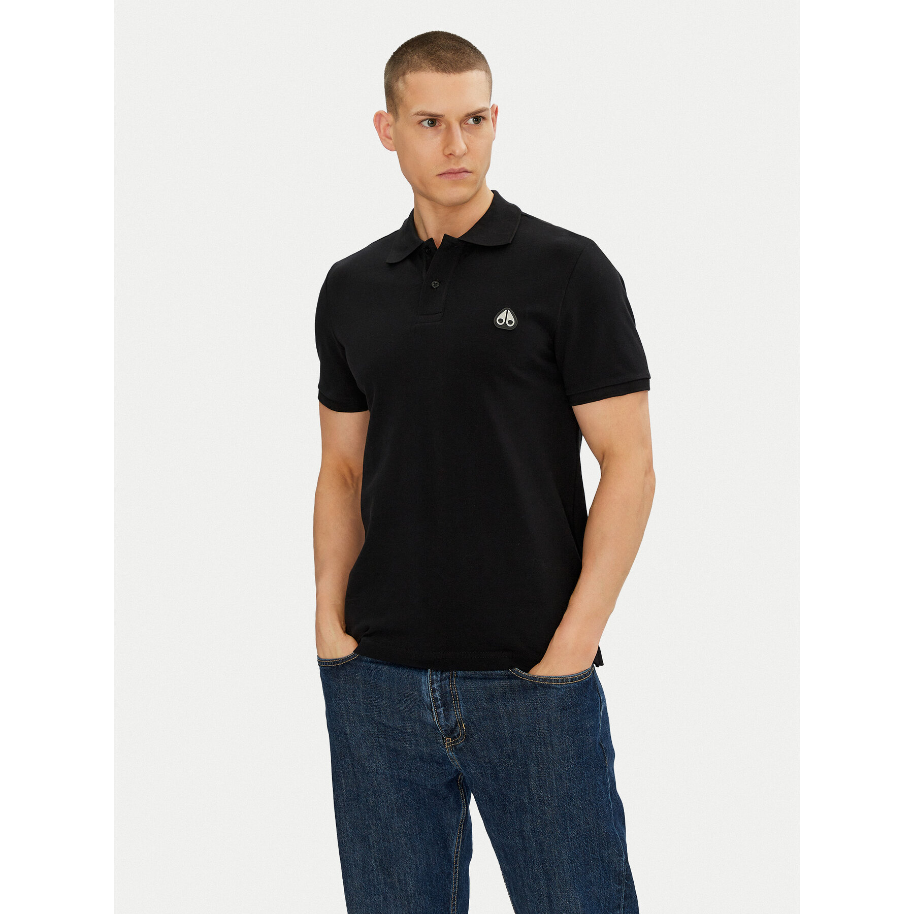 Moose Knuckles Poloshirt Everett M34MT712 Schwarz Slim Fit