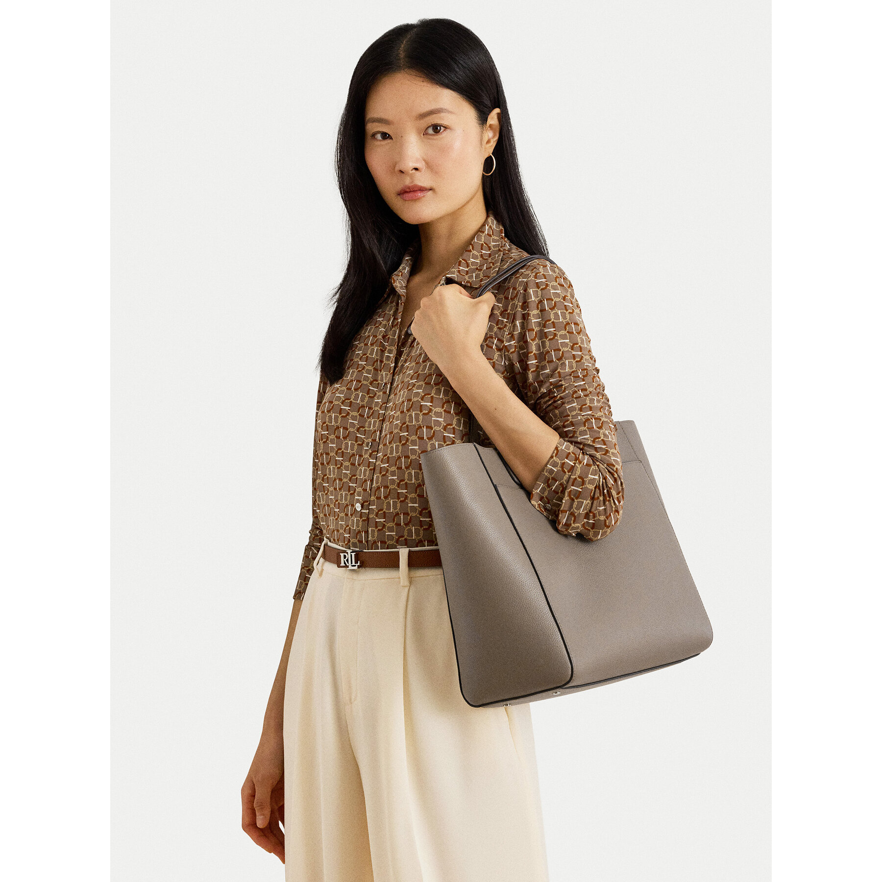 Handtasche LAUREN RALPH LAUREN Large Cameryn 431960183009 Braun
