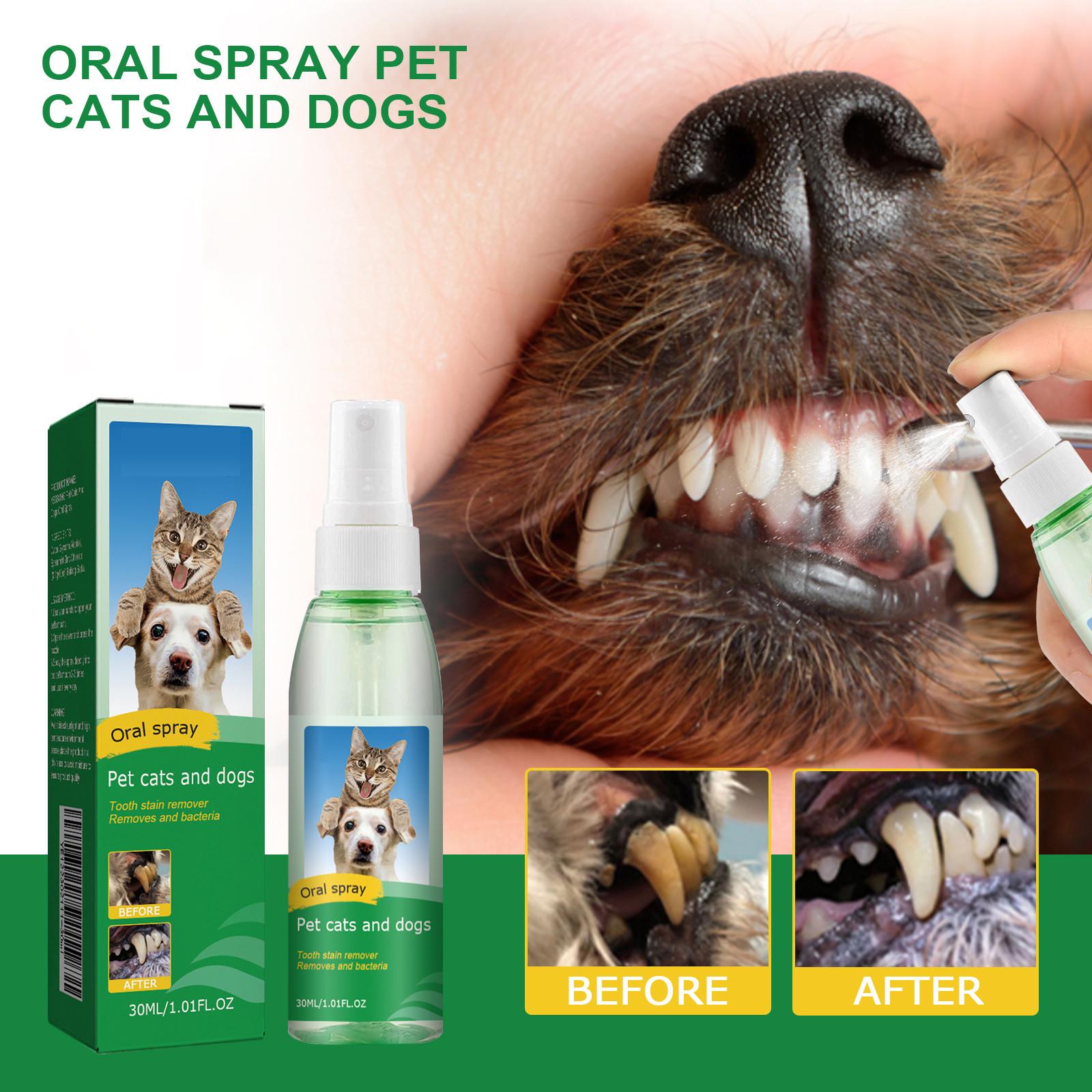 30 ml Mundspray für Hunde, Zahnreinigungsspray für Hunde und Katzen, Zahnspray, Mundspray für Hunde, Atemerfrischer für Haustiere
