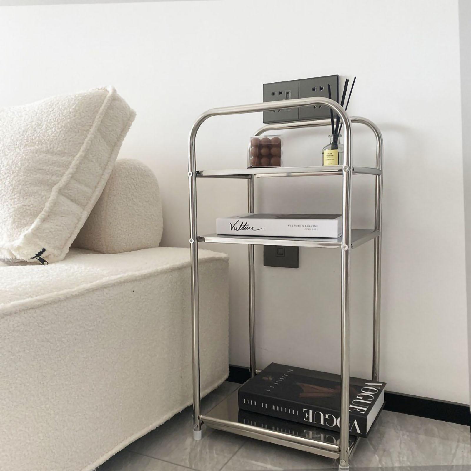 Lagerregal Edelstahl Schwerlastregal Seitenregal Tisch Endregal Halter für Badezimmer