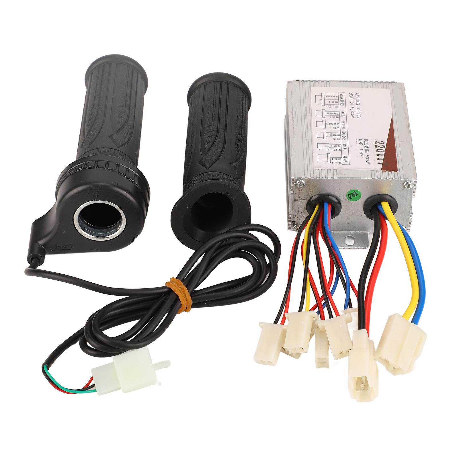 Scooter-Controller Gasgriff-Kit Gebürsteter Controller Langer Gasgriff für Elektro-Fahrrad