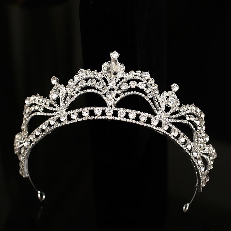 Neue Krone Braut Kopfschmuck Hochzeitskleid Accessoires Geburtstag Hochzeit Krone Haaraccessoires gray