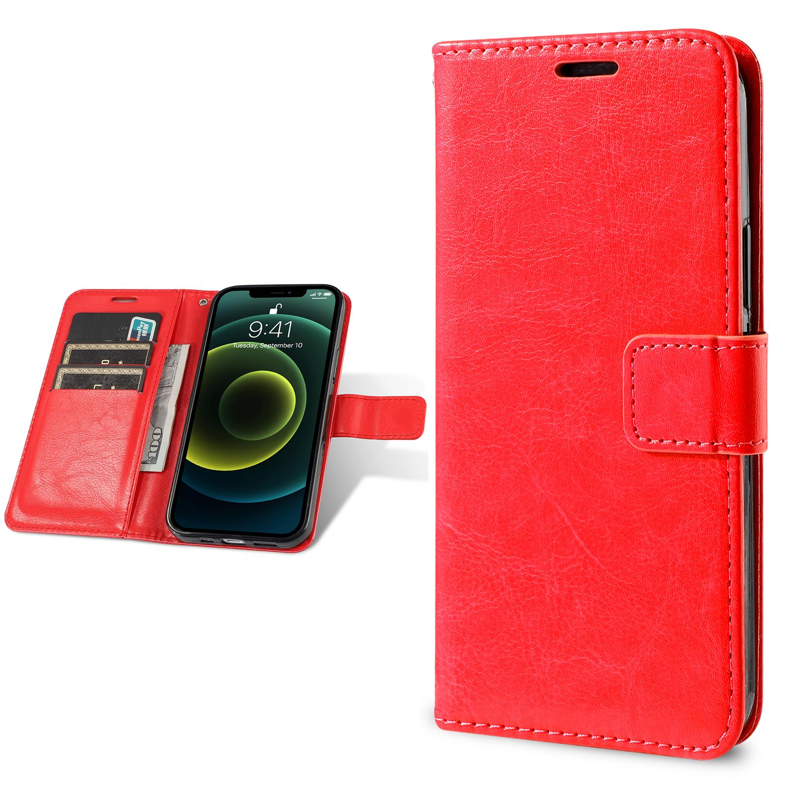 Leder Brieftasche Flip Case für Samsung Galaxy A14 A13 A12 A34 A54 A15 A04S A05S A22 A23 A32 A52 A53 A33 a73 A72 S21 S22 S23 FE S24 Ultra Karte Slot Abdeckung For Samsung S24 Ultra rot