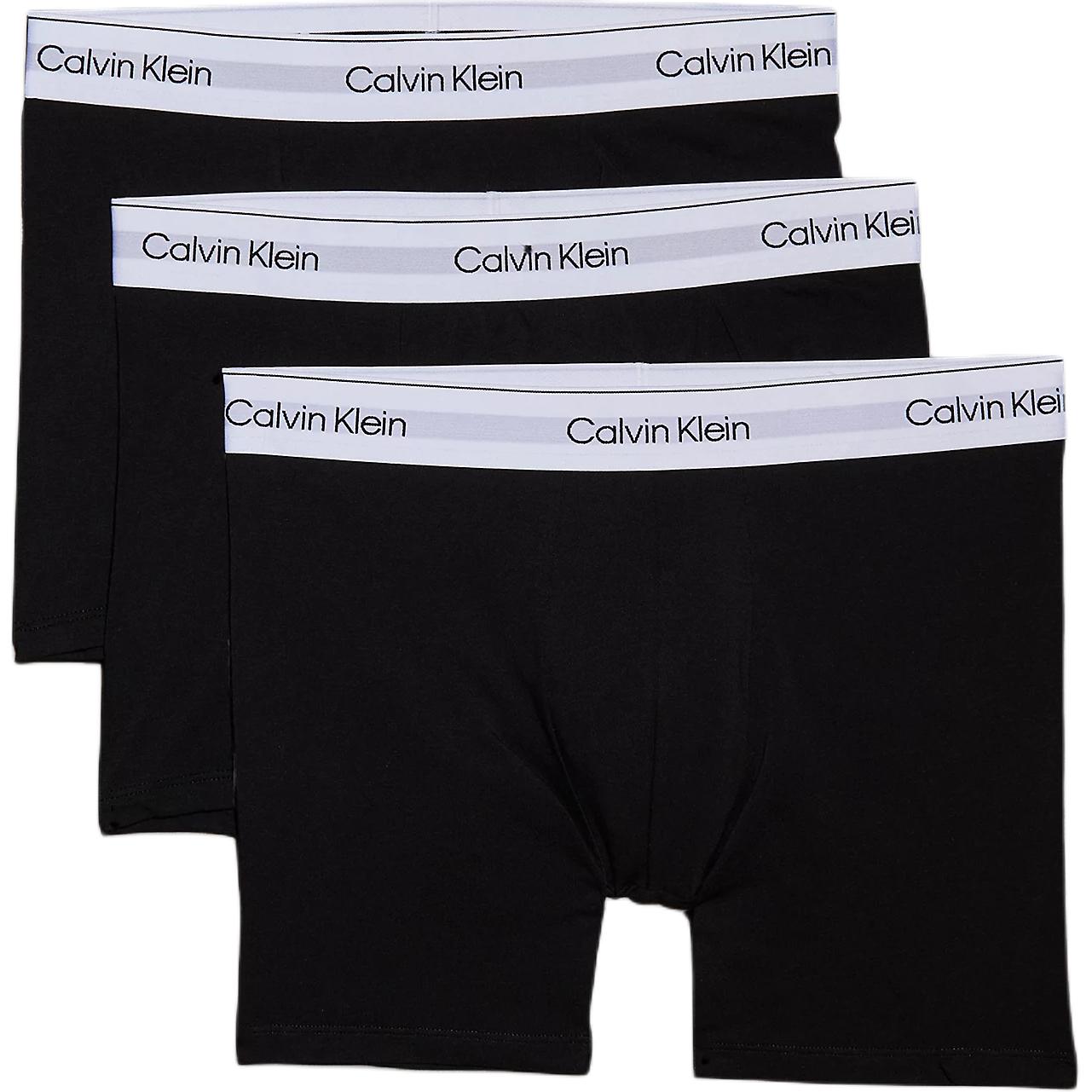 Calvin Klein Buchstabenlogo Bequeme Lässige Mittelhohe Boxershorts Europäische Version 3er-Pack Herren Unterwäsche LV00NB4286-UB1 L