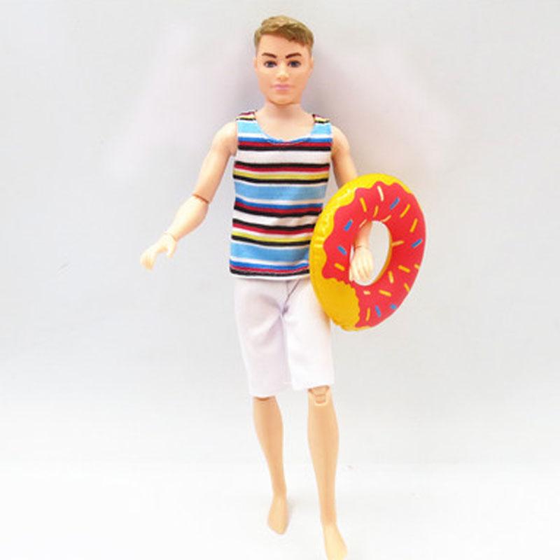 Puppenkleidung für Barbies Freund Ken Outfits Kleidung für Ken Puppenzubehör Kinderspielzeug Kurze Tops Hosen für 1:6 BJD Puppen Geschenk blau/weiß