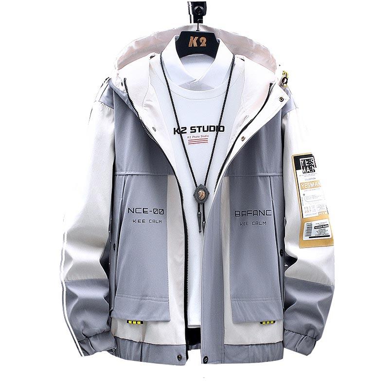 Jacke Herbst Herren Jacke Casual Stehkragen Herren Jacke Plus Größe Mantel 8XL M himmelblaue blau