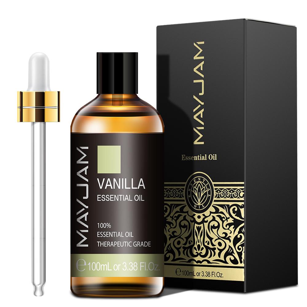 MAYJAM 100 ml ätherisches Lavendel-Eukalyptus-Zimt-Pflanzenöl für Spa-Massage, Hautpflege, Luftreiniger, Luftbefeuchter, Aromatherapie, Rosen-Teebaumöl Vanilla