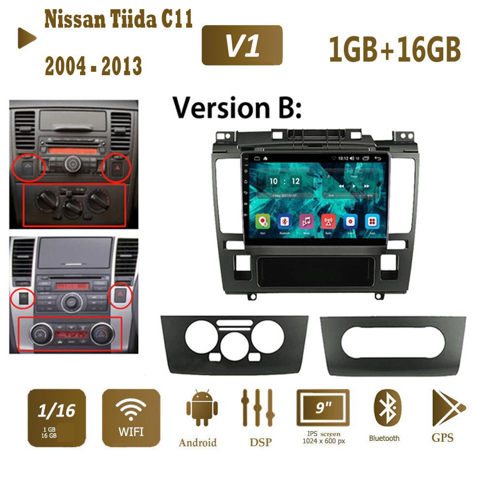 Android Autoradio Für Nissan Tiida C11 2004 - 2013 Navi GPS Multimedia Video Player Stereo 2din 1 + 16GB B