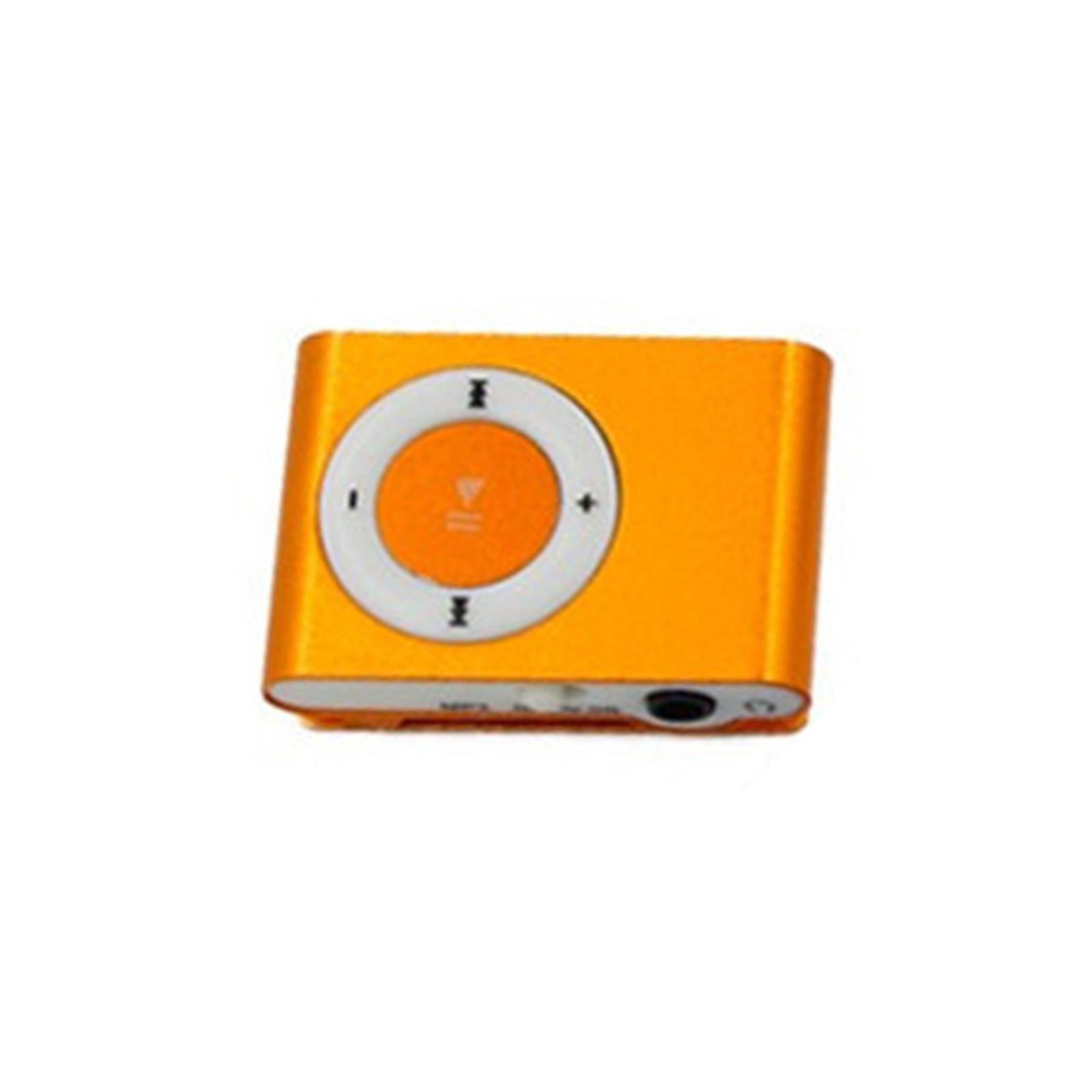 Tragbarer Mini-USB-MP3-Player, Mini-Clip-MP3, wasserdicht, Sport, kompakt, Metall, MP3-Musik-Player mit TF orange