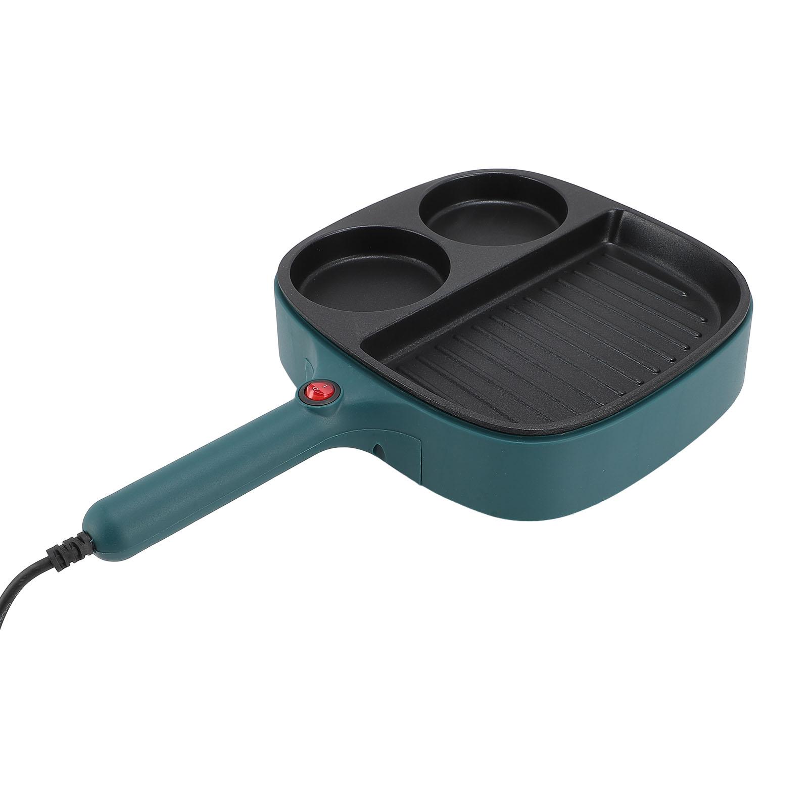 Antihaft-Frühstückspfanne 2 Fächer Steak- und Eierpfanne Unterteilte Grillpfanne mit langem Griff L(for 6.5-9kg)