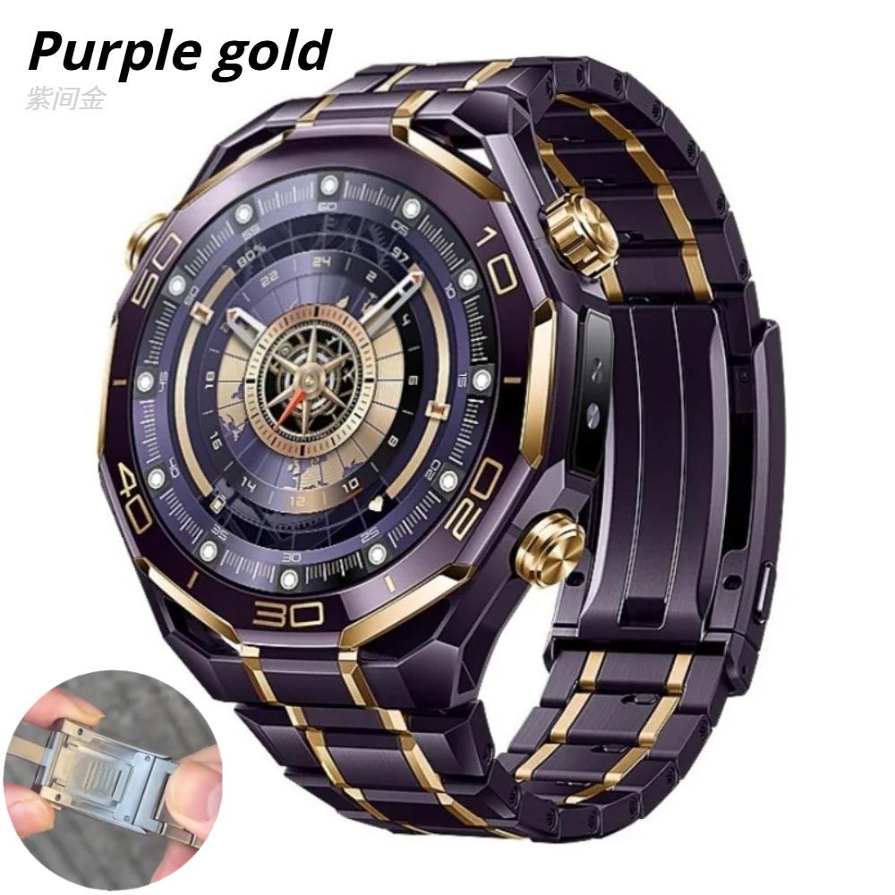 Titan-Armband für Huawei Watch Ultimate 1/2 Metallarmband für Huawei Watch GT2 GT3 GT4 GT5 GT6 Pro 46mm Uhr 5 46mm Uhrenarmband Huawei Watch 5 46mm violett