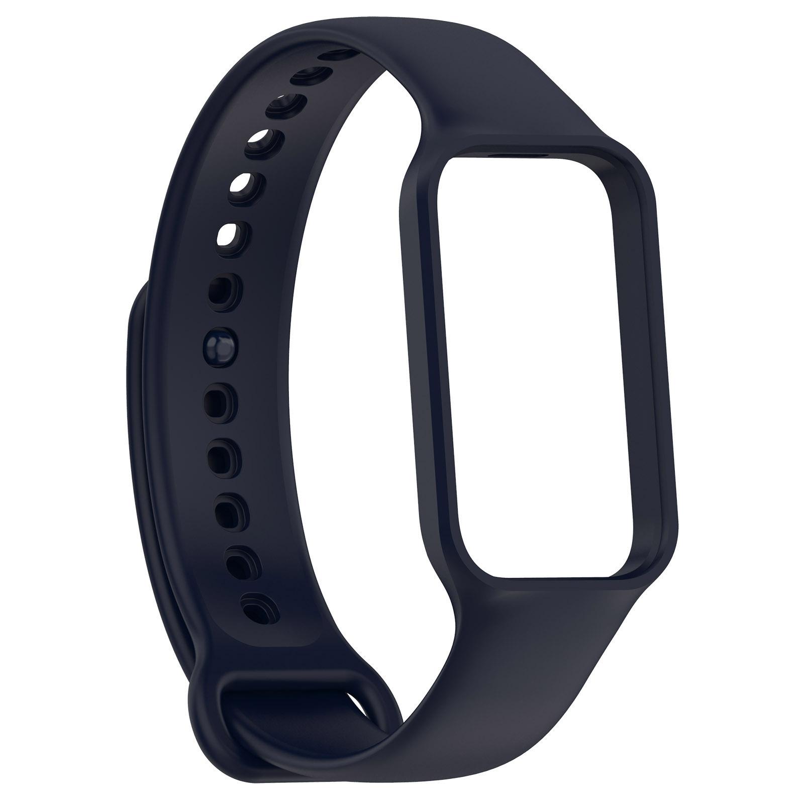 Silikon Armband Armband Für Xiaomi Mi Band 8 Aktive Armband SmartWatch Band Zubehör Für Mi Band 8 Aktive Zubehör For Mi Band 8 Active navy blau