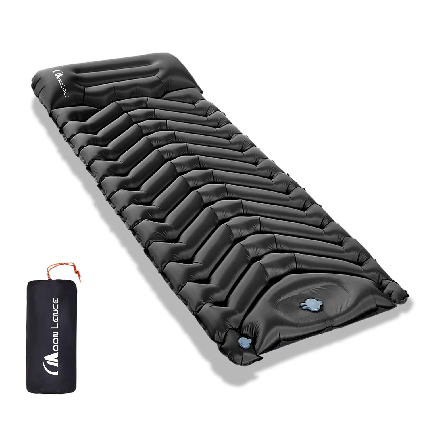 MOON LENCE Campingmatte Luftmatratze 10CM Dick Fußbetätigt Kissen Inklusive Schlafen im Auto Matte Zeltmatte Campingausrüstung Katastrophenschutz Outdoor schwarz