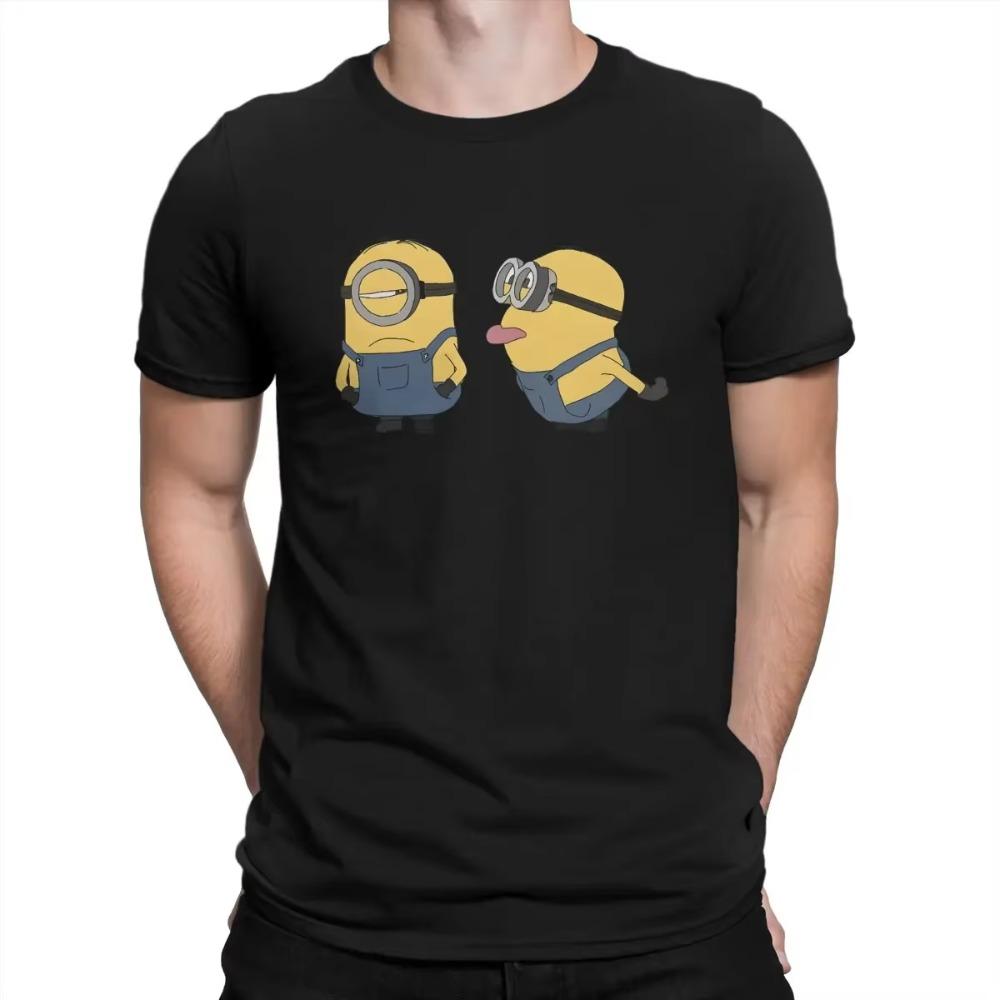 Herren T-Shirts Niedlich Cool Rein 100% Baumwolle T-Shirt Kurzarm M-Minions T-Shirts Rundhals Damenbekleidung S-4xl Top Unisex L schwarz